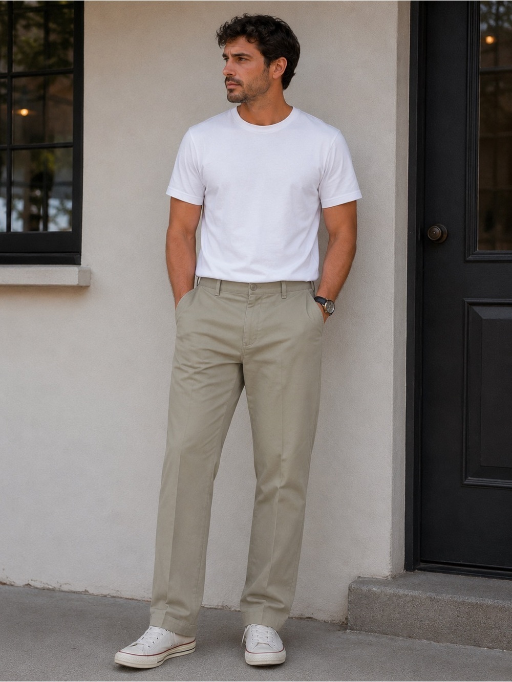 Men's Straight-Fit Chino Pants in Light Khaki